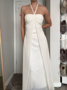 Taboo White Halter Maxi Dress